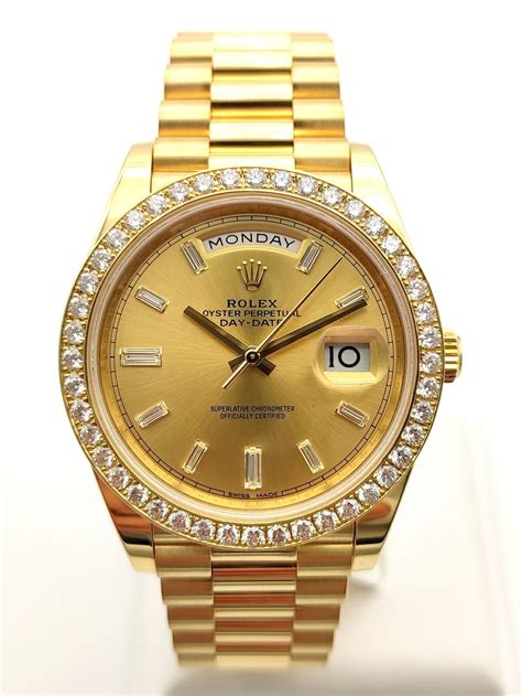 rolex yellow gold day date 40|rolex day date watch price.